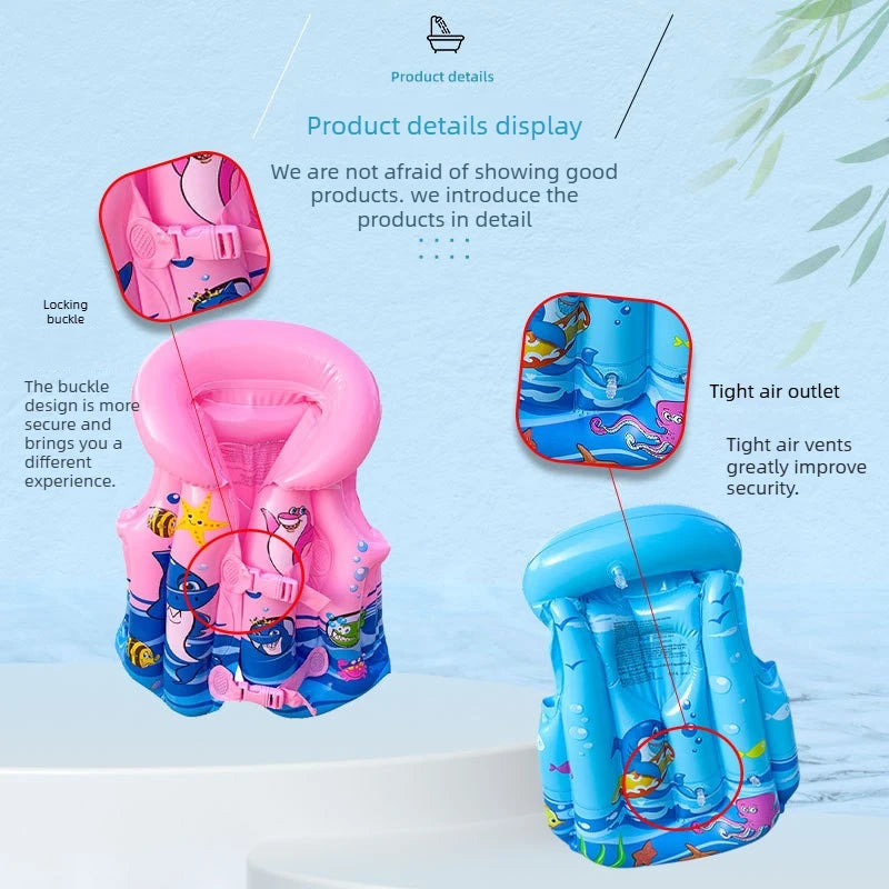 1-5PCS Thickened Kids Life Jacket Inflatable Swim Vest Toddler Floatie PVC Swimming Buoyancy Aid for Pool Beach Oasis Select