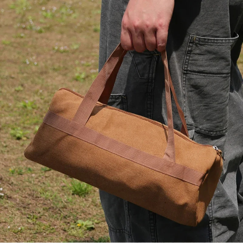 Camping Tools Storage Bag Large Capacity Cylinder Tent Stake Bag Lightweight Tent Peg Ground Nail Holder Bag for Outdoor Camping Oasis Select