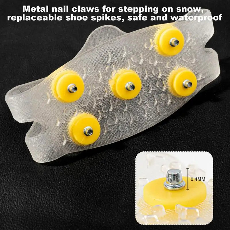 Snow Shoe Spikes Ice Cleats Nail TPE Ice Grips Anti-Slip Ice Cleats Nail Ice Grips With 5 Steel Studs For Ice/snow/slushy Roads Oasis Select