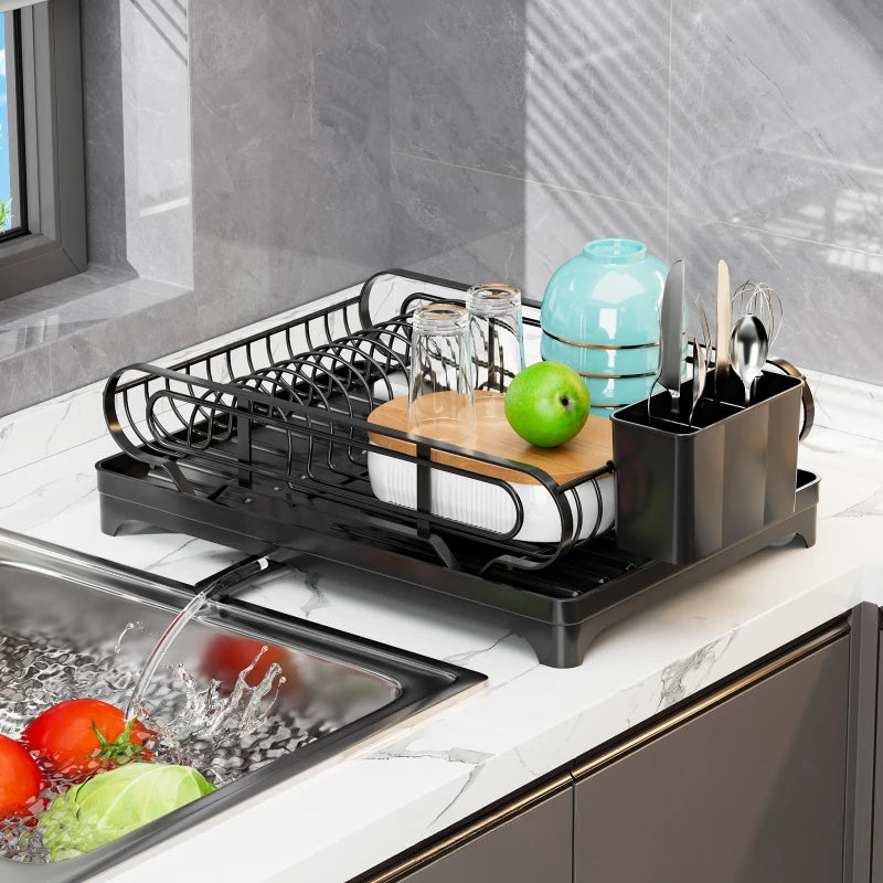 Kitchen Dish Storage Rack Water Filter Bowl Basket Tableware Shelf Sink Countertop Drain Bowl Rack Oasis Select