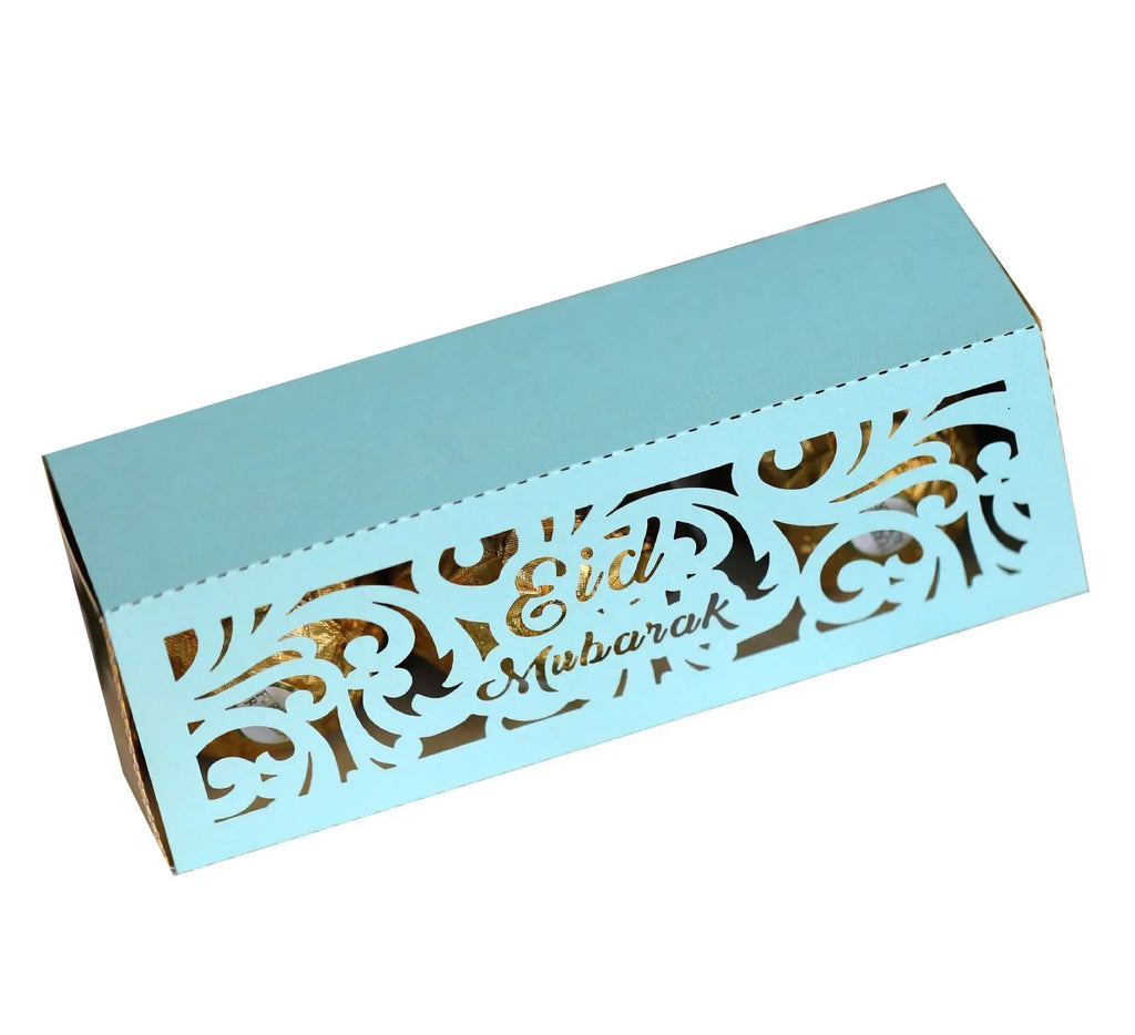 10Pcs EID Mubarak Candy Box Ramadan Kareem Candy Cookie Packing Box Muslim Islamic Festival Party Decoration Supplies Oasis Select Light Blue 10pcs 12x4x4cm