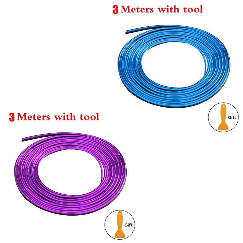 1/2pc Universal Car Moulding Decoration Flexible Strips Interior Auto Mouldings Car Cover Trim Dashboard Door Edgein Car-styling Oasis Select 3M Mix-2pcs 3