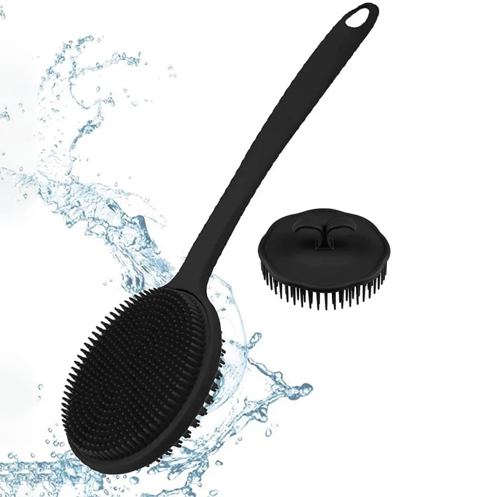 Long Handle Bath Brush and Shampoo Brush Set - Exfoliating Body Scrubber & Scalp Massage Brush for Shower, Bath & Skin Care (2-P Oasis Select GJ23-262 175g