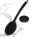 Long Handle Bath Brush and Shampoo Brush Set - Exfoliating Body Scrubber & Scalp Massage Brush for Shower, Bath & Skin Care (2-P Oasis Select GJ23-262 175g