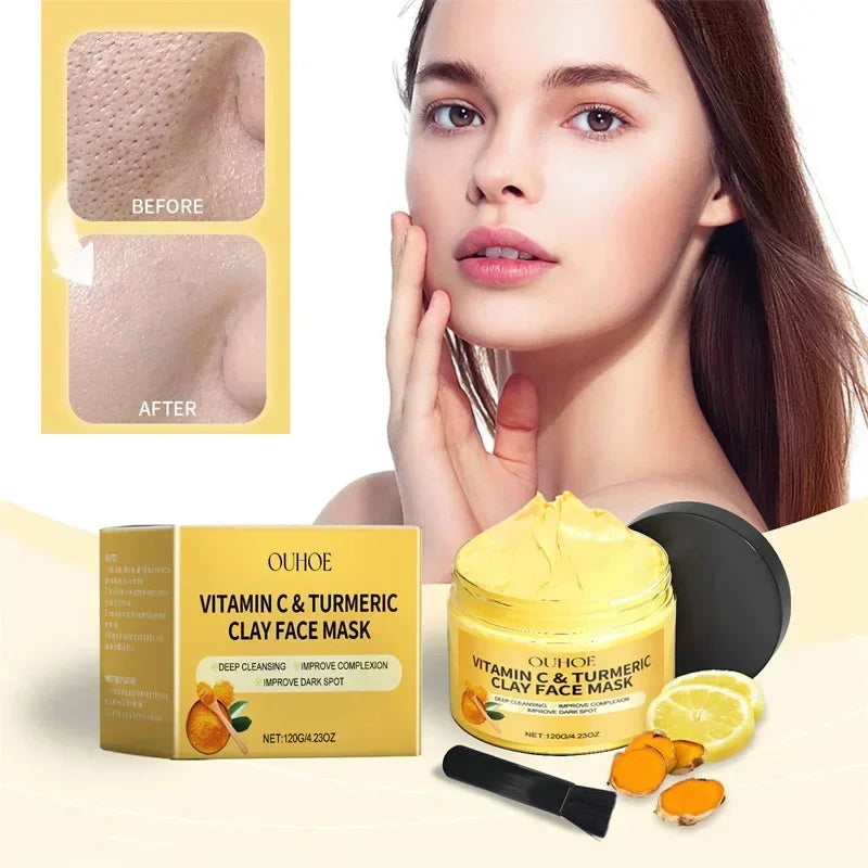 Vitamin C Turmeric Clay Mask – Brighten, Hydrate & Refine Pores