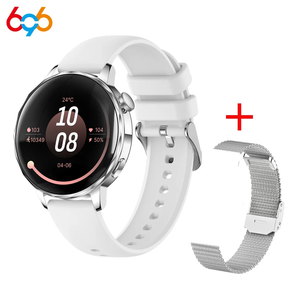 696 Fashion Smart Watch Women Blue Tooth Call Sports Fitness Bracelet Waterproof Music Heart Rate Sleep Lady Health Smartwatch Oasis Select SVWHS A SVM