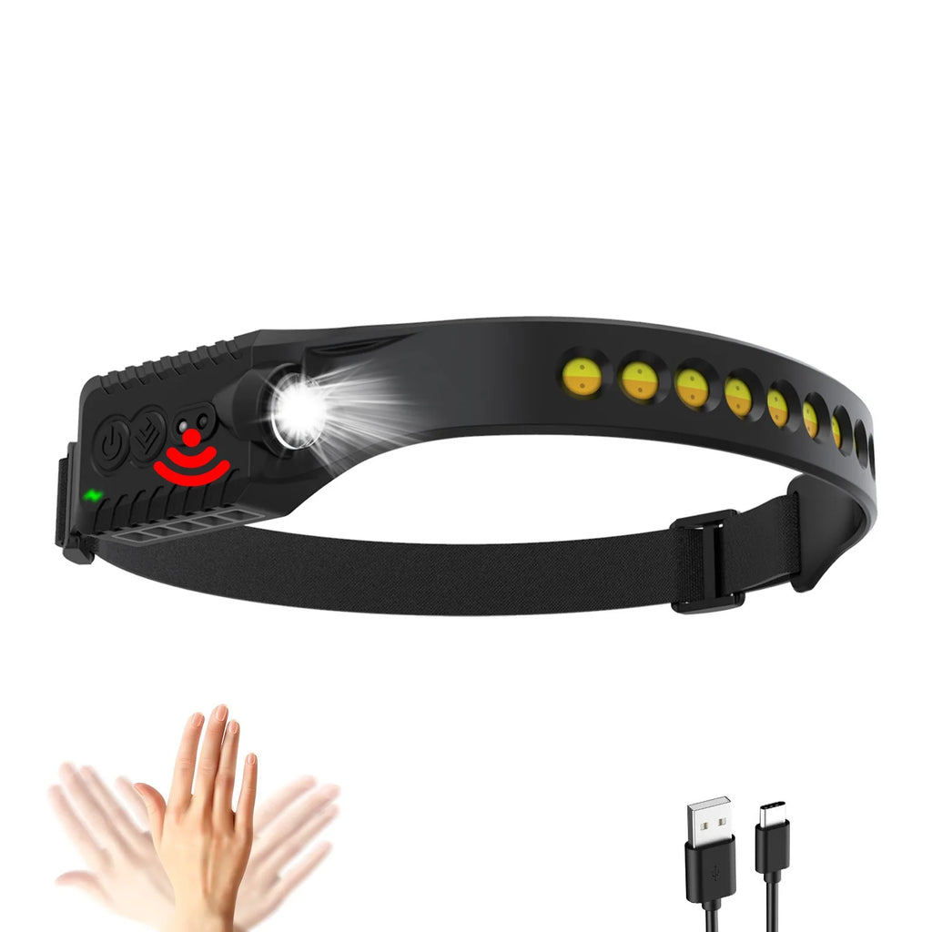 SHINEKNOT COB LED Headlamp USB-C Rechargeable 9-Mode Waterproof
