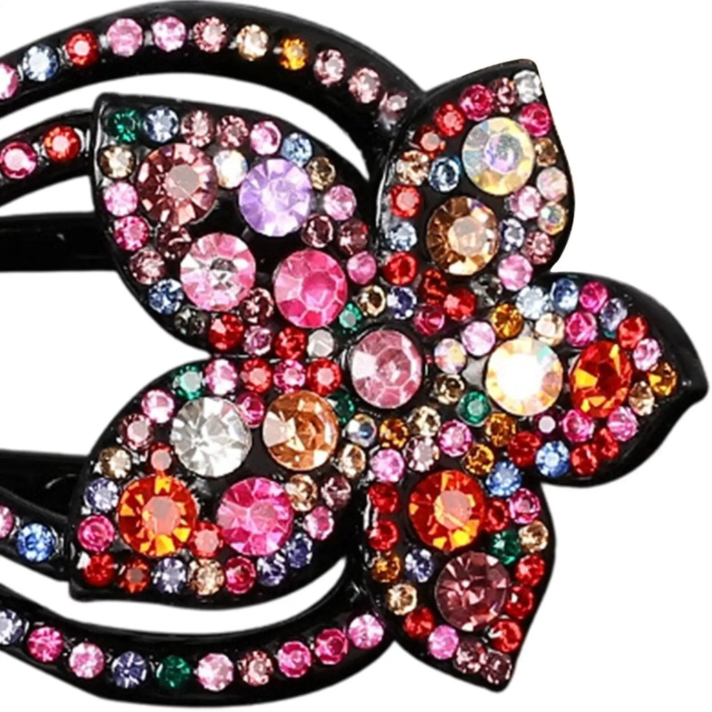 Hair Clips Crystal Hairpin Flower Duckbill Hair Claws Clip Retro Barrettes For Women Shinning Ponytail Hair Accessories Headwear Oasis Select