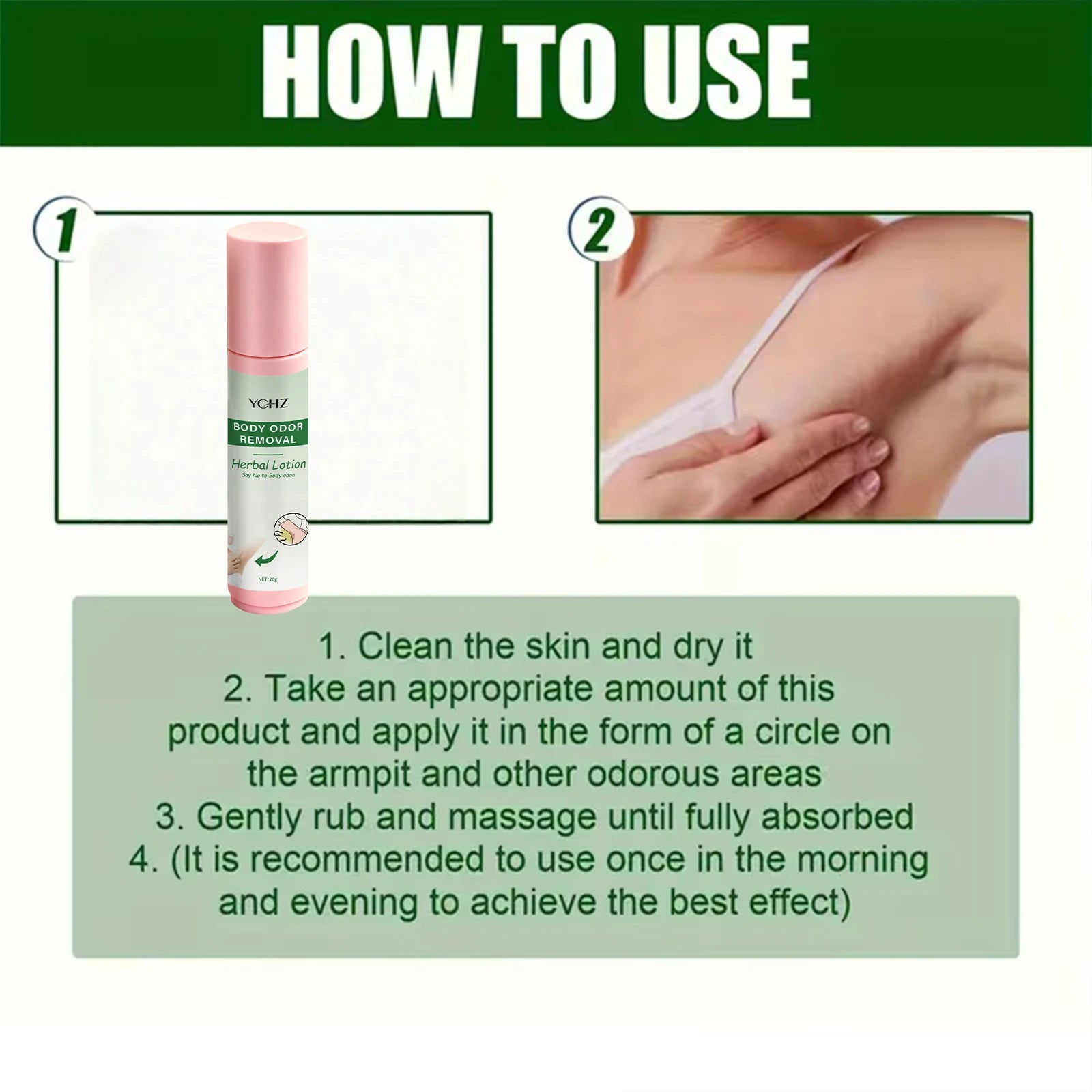 YCHZ Herbal Natural Deodorant Cream – Unisex Antiperspirant 20g
