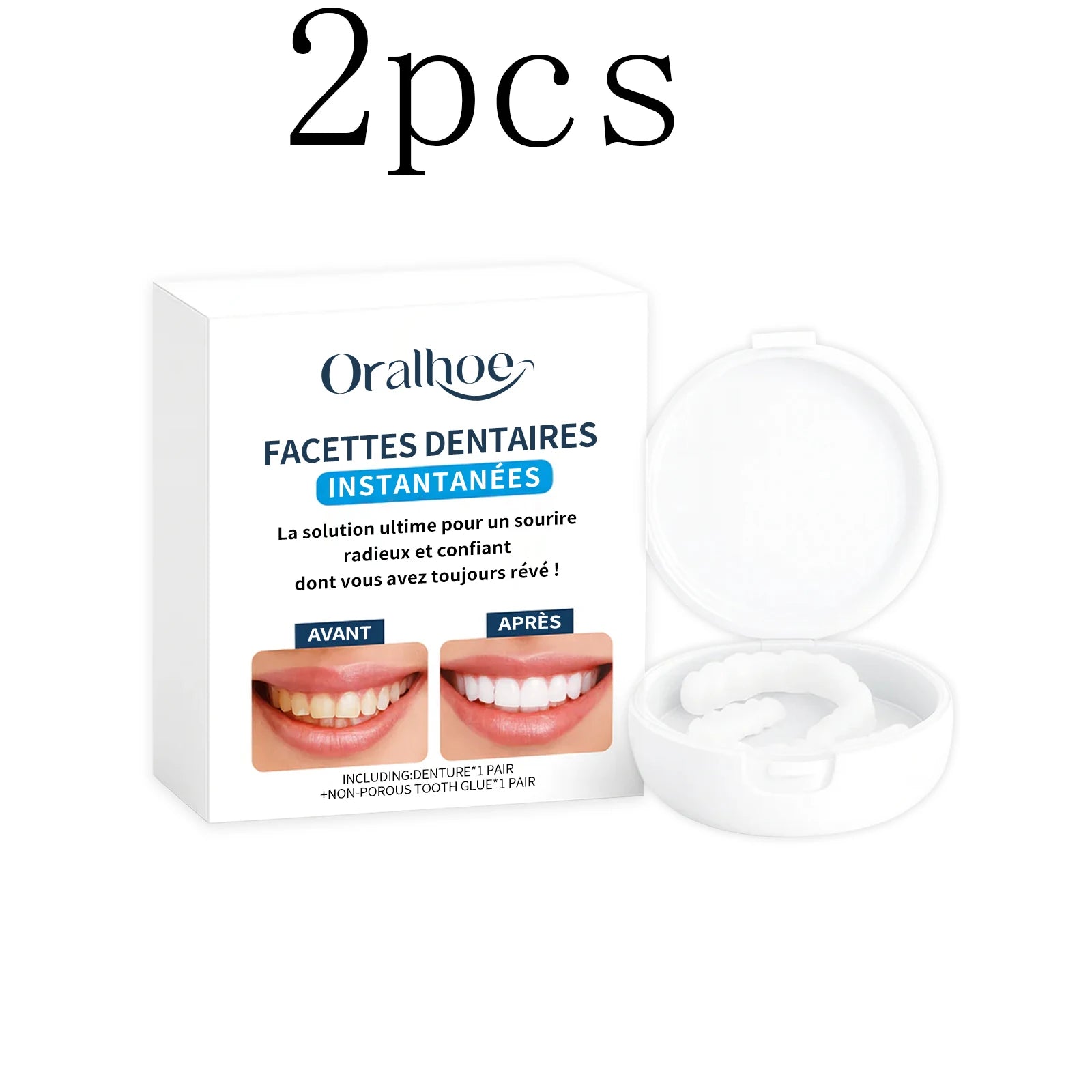 Adjustable Clip-On Dentures - Enhances Smile Aesthetics, Made of Comfortable Material, Dental Cosmetic Cover Oasis Select 1setx2pcs