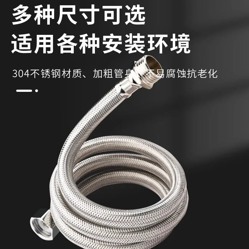 G1/2 Internal and external threaded braided tube Shower Hose Stainless Steel Flexible Shower Head Pipe for Bathroom Accessories Oasis Select