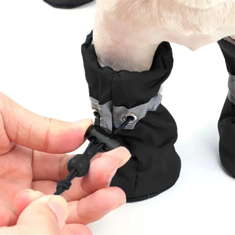 4pcs Pet Dog Rain Boots Water-Resistant Shoes for Small Dogs Anti-Slip Paw Protector Outdoor Puppy Booties Keep Paws Dry & Clean Oasis Select