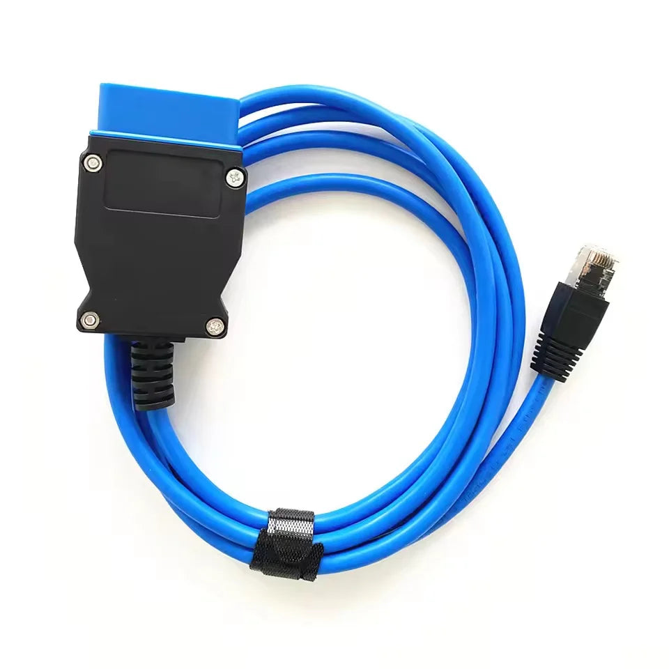 BMW F-Series ENET Cable – OBD2 Ethernet ECU Coding Interface OBD2 Diagnostic Cable Oasis Select ENET Blue No CD