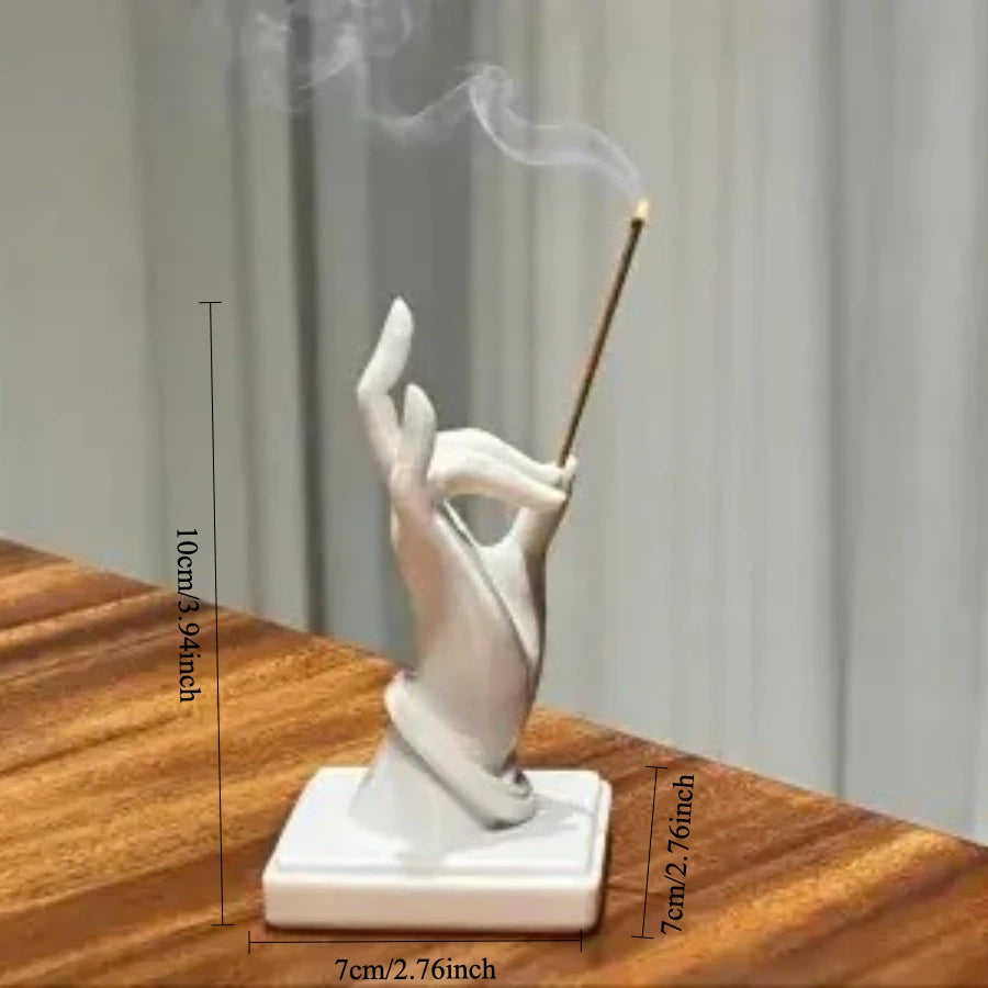 Buddha Hand Incense Holder Zen Mudra Hand Shaped Incense Stick Burner for Meditation Home Decor PLA Material Finger Insertion Oasis Select 1pc
