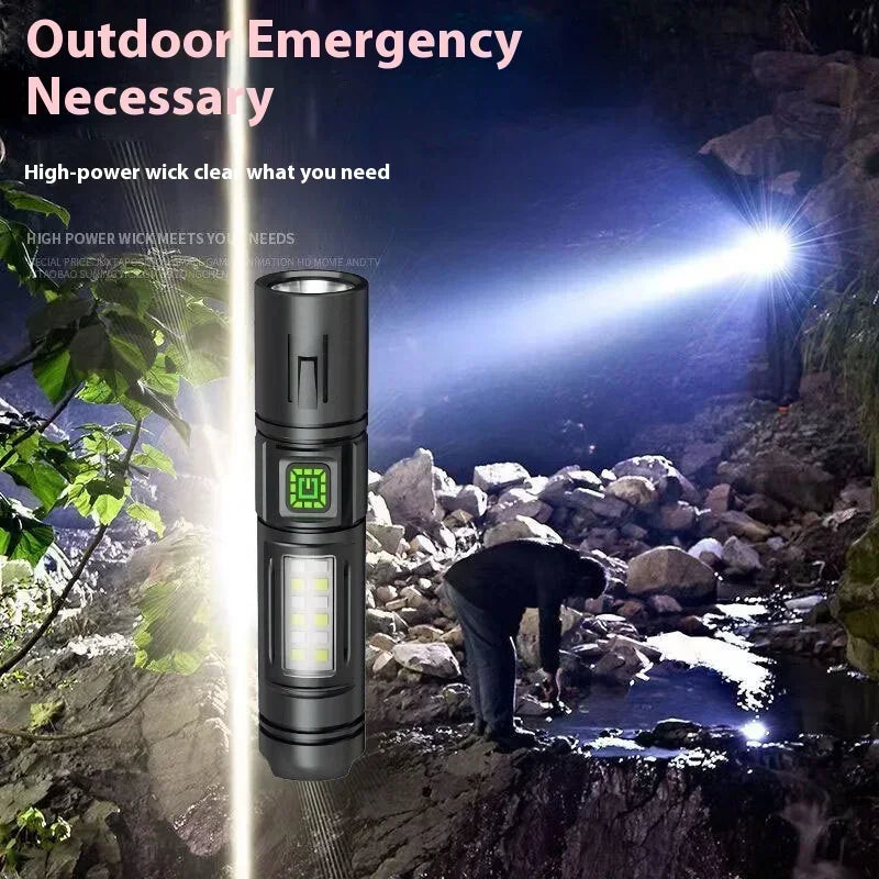 Led Flashlight Strong High Power Rechargeable Led Flashlight With Battery Torch For Fishing Hunting Camping Lanter Oasis Select