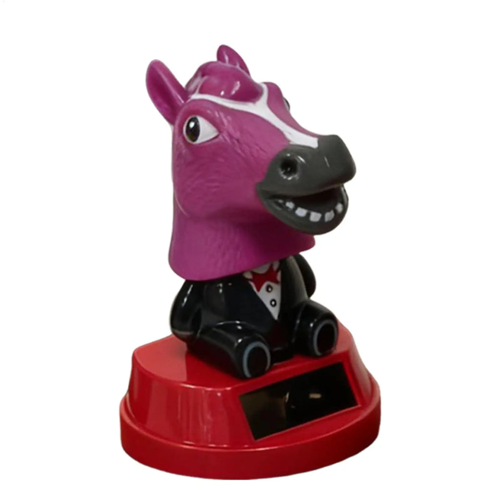 Car Ornament Solar Ornament Bobblehead Doll horse Shape Ornament Gift Creative Interior Car Supplies Car Dashboard Ornament Oasis Select