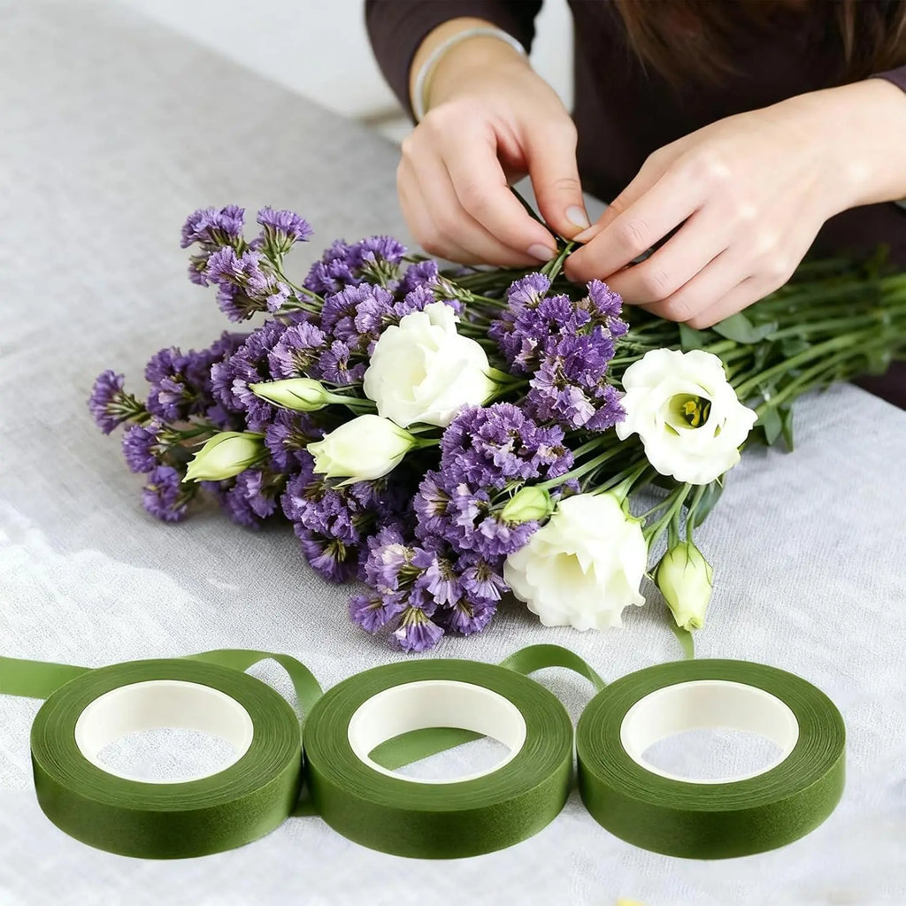 3/6 Rolls Floral Stem Wrap Tape 20 Yards Self-Adhesive Green Tape for Bouquet Making Birthday Wedding Flowers DIY Crafts Oasis Select