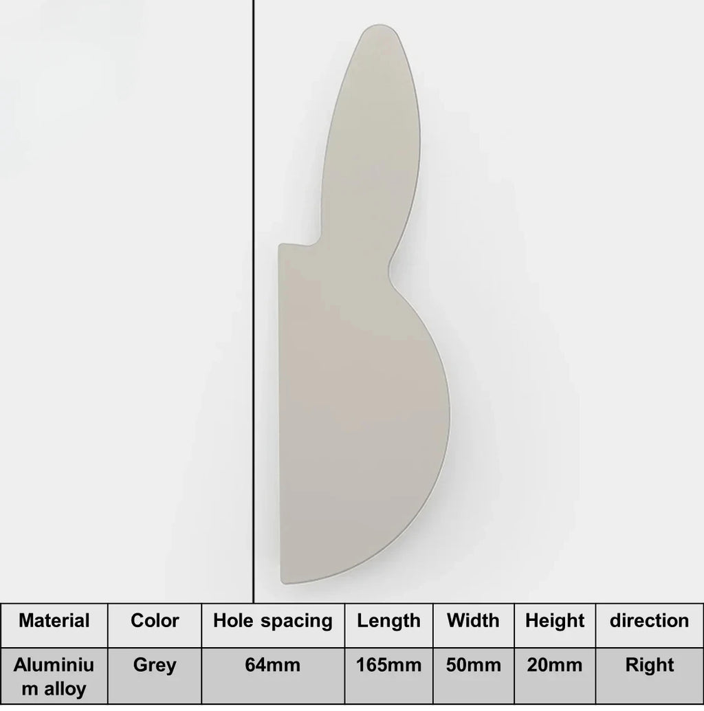 Love Rabbit Cartoon Children's Room Handle Color Matching Cabinet Door Handle Kitchen Cabinet Shoe Cabinet Wardrobe Door Handle Oasis Select Grey Right165mm