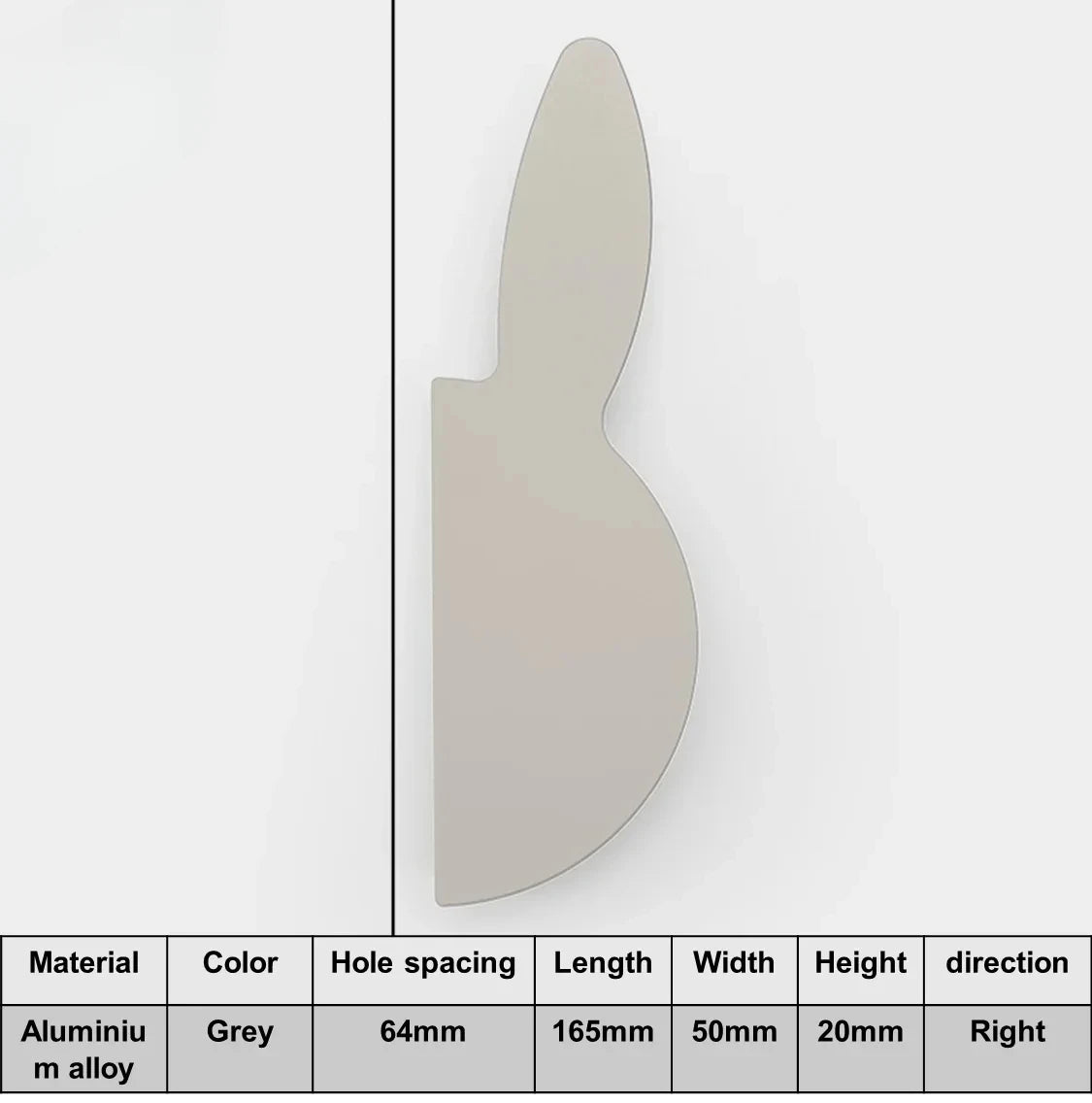 Love Rabbit Cartoon Children's Room Handle Color Matching Cabinet Door Handle Kitchen Cabinet Shoe Cabinet Wardrobe Door Handle Oasis Select Grey Right165mm