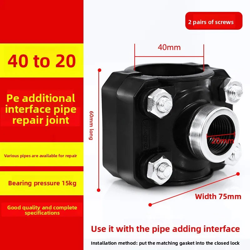 Clamp Saddle Drain Valve 20-50mm Waste Water Pipe Clips dn40 OD Hose Quick Connection Fittings Oasis Select 40x20
