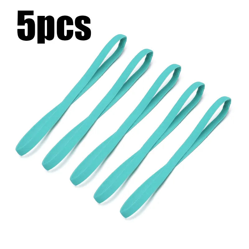 5/10pcs Elastic Absorbent Sweat Bands Yoga Running Fitness Headband Thin Sports Women Men Hair Bands Anti-Slip Hair Accessories Oasis Select 5pcs green