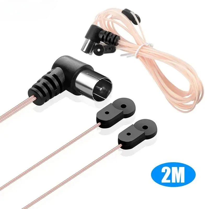 2m/6.6ft 520-1710MHZ FM Radio Antenna 75 Ohm F Type Male Plug For Car Radio Stereo Signal Receiver Aerial Accessories Oasis Select