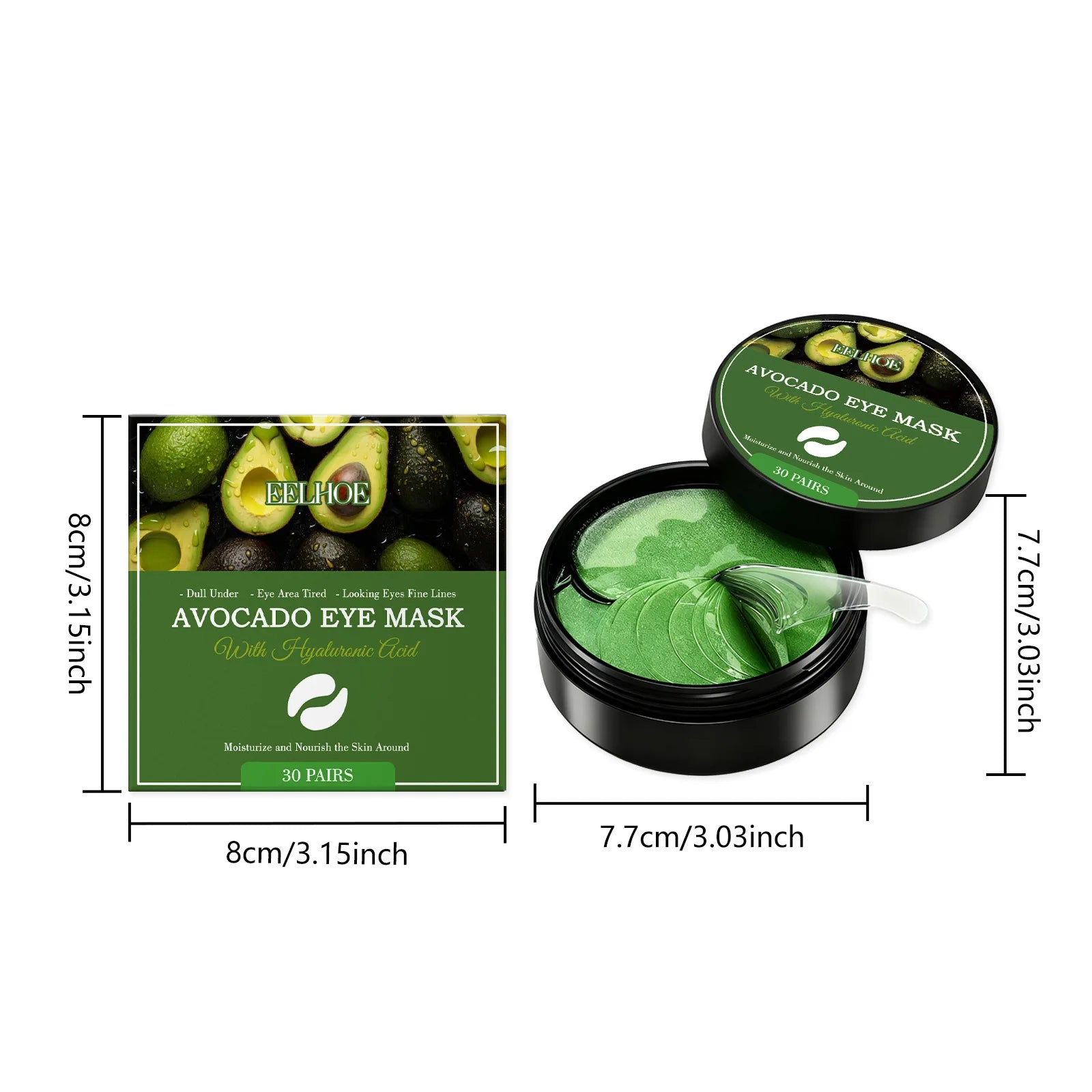 EELHOE Under Eye Patches – Hyaluronic Acid, Collagen & Vitamin C Under Eye Patches Oasis Select Hyaluronic Acid