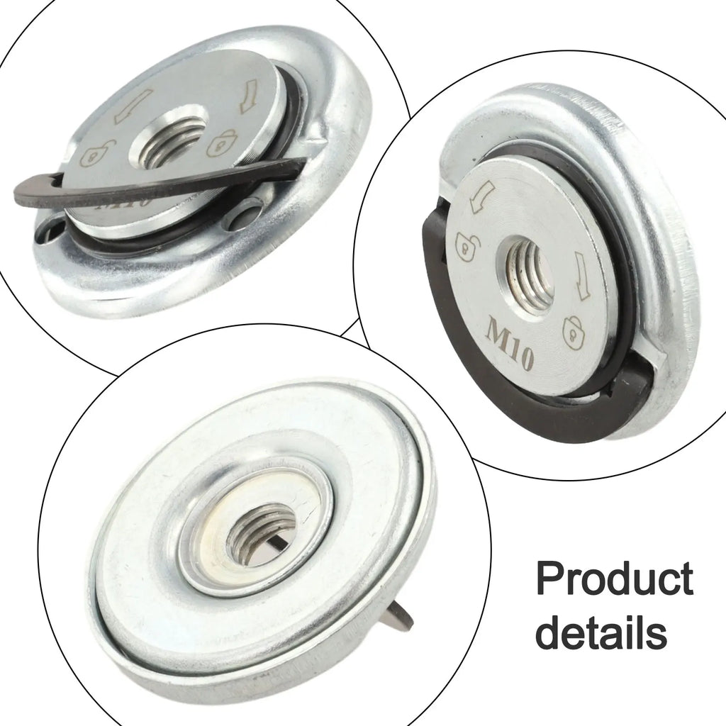 M10 Thread Angle Grinder Quick Release Self-Locking Grinder Pressing Plate Flange Nut Power Chuck Tools Part Oasis Select