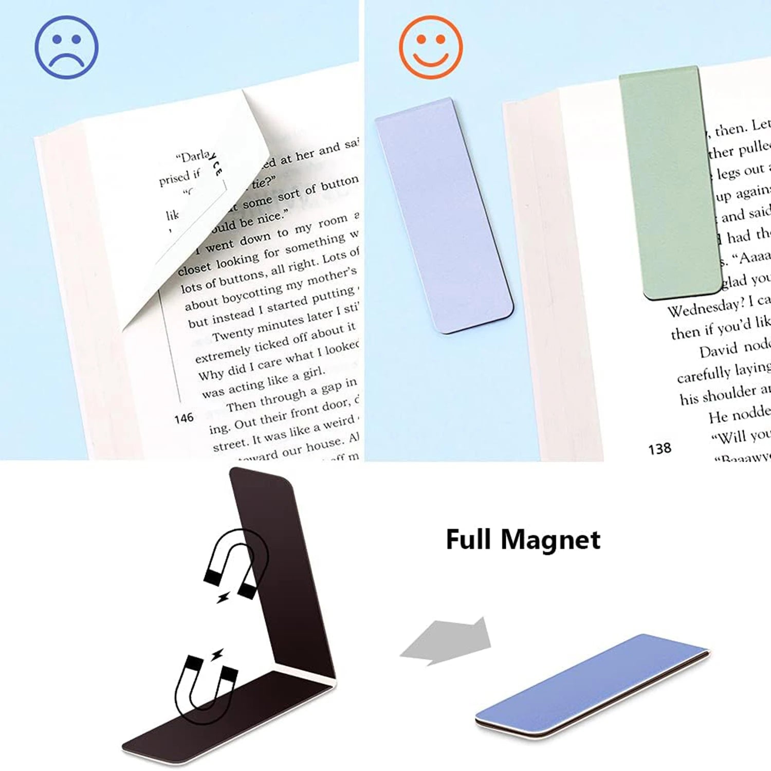 10Pieces Bookmarks, Magnetic Bookmarks for Women, Men, Book Lovers, Page Markers for Students Teachers Reading Oasis Select
