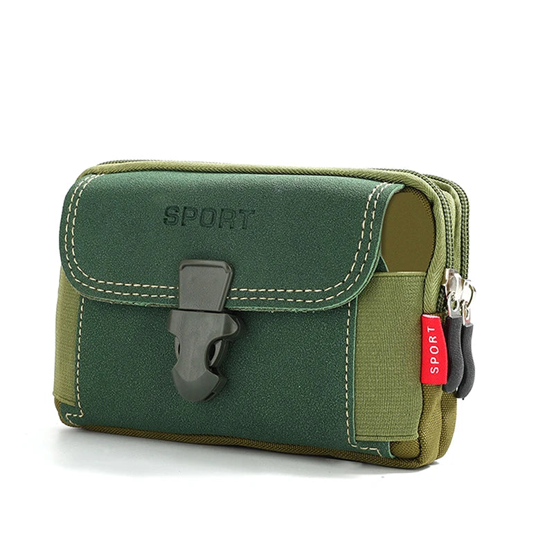 Men's PU Leather Fanny Pack | Travel & Running Waist Bag Fanny Pack Waist Bag Oasis Select Green 2