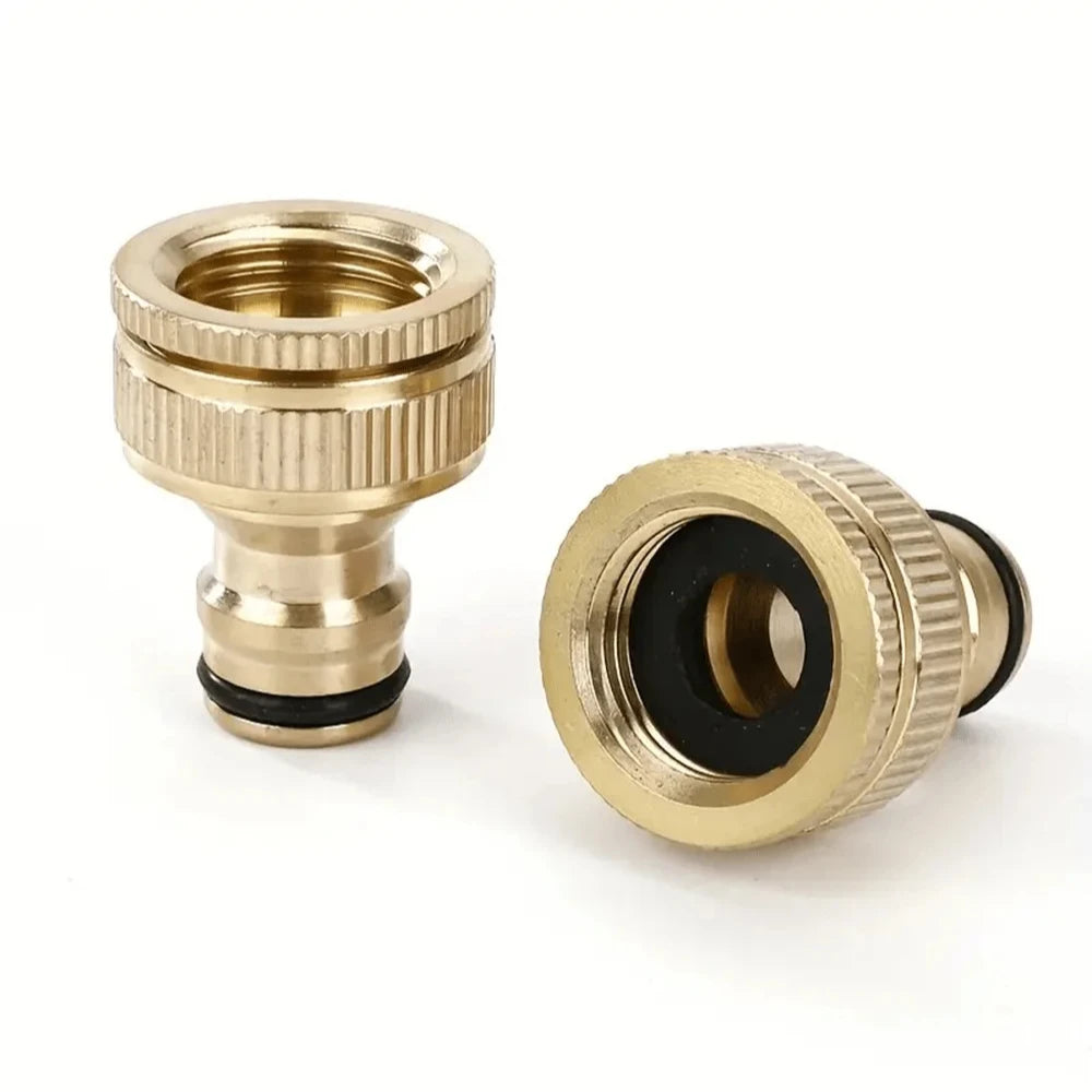 Brass Garden Water Pipe Joint 3/4 "1/2" Threaded Washing Machine Faucet Connector, Irrigation and Watering Tool Pipe Fittings Oasis Select