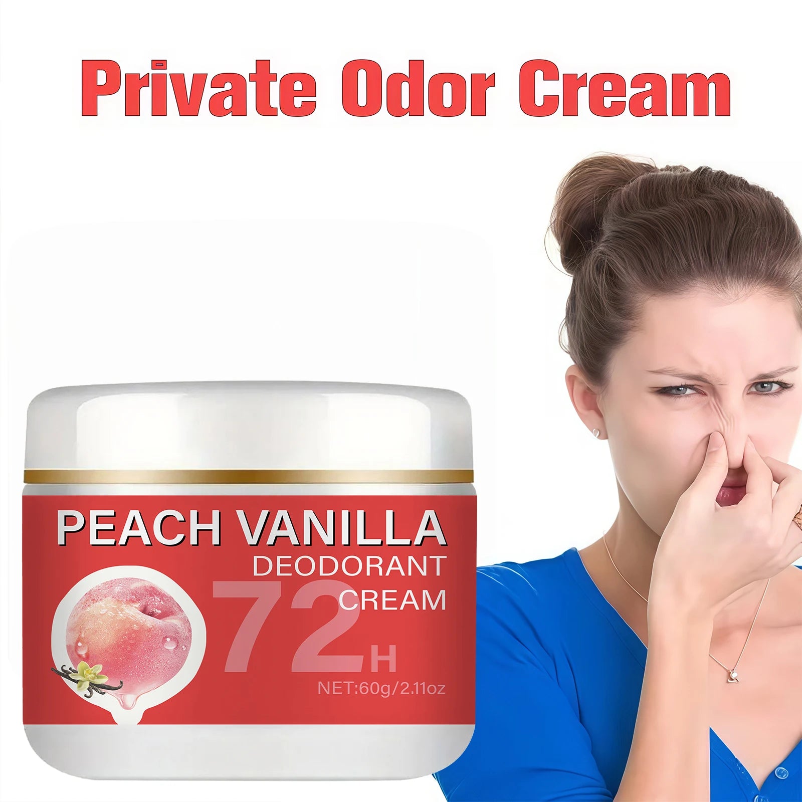 Peach Underarm Deodorant Cream – 72-Hour Freshness for Women