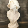 Elegant Wavy Hair Female Bust Statue Jewelry Holders Desk Ornaments Minimalist Necklace Display Mannequin Home Decorations Gifts Oasis Select Dark Green 15cm