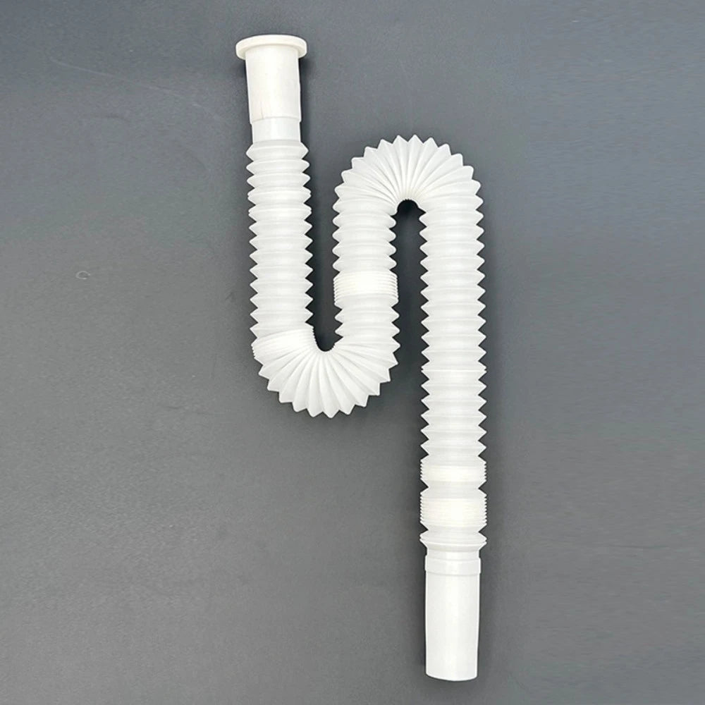 White 1-Pack Expandable Flexible Kitchen Sink Sewer Pipe Bathroom Drains Tube Wash Basin Plumbing Rainwater Down Spout Hose Oasis Select