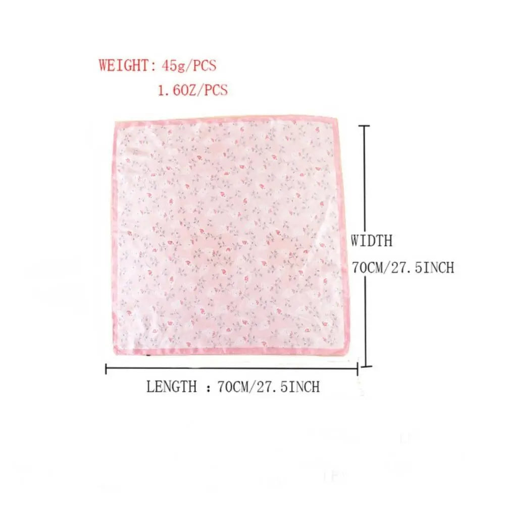 Versatile Casual Women's Hairbands 70x70cm Printed Shawls Wraps Imitation Silk Neck Tie Hijab for Women Oasis Select