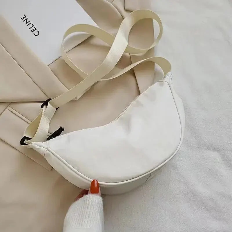 Women's Small PU Leather Crossbody Shoulder Bag | Classic Style Crossbody Shoulder Bag Oasis Select White