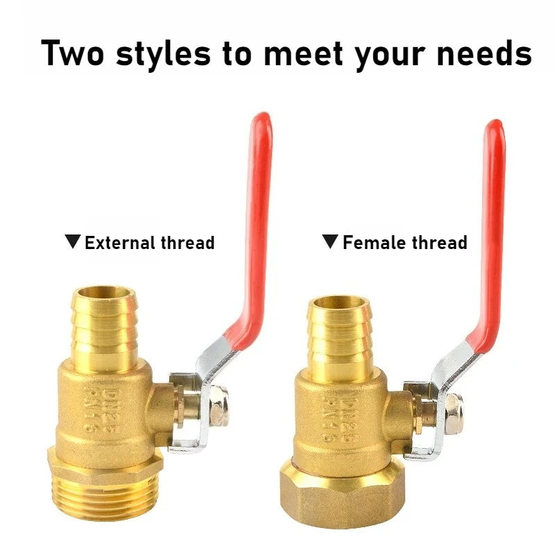 Brass Small Ball Valve 1inch DN25 Female/Male Thread Brass Valve Connector Joint Copper Pipe Fitting Coupler Adapter Oasis Select