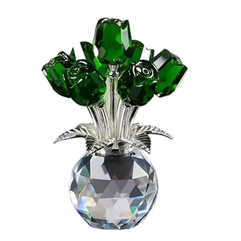 Crystal Rose with Vase – Romantic Valentine's Gift & Decor