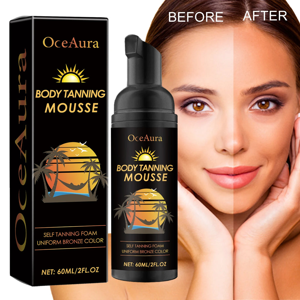 Tanning Accelerator Mousse Summer Skin Self Tanner Natural Glow Body Bronzer Sunbathing Keep Moisturizing Sunless Tanning Lotion Oasis Select