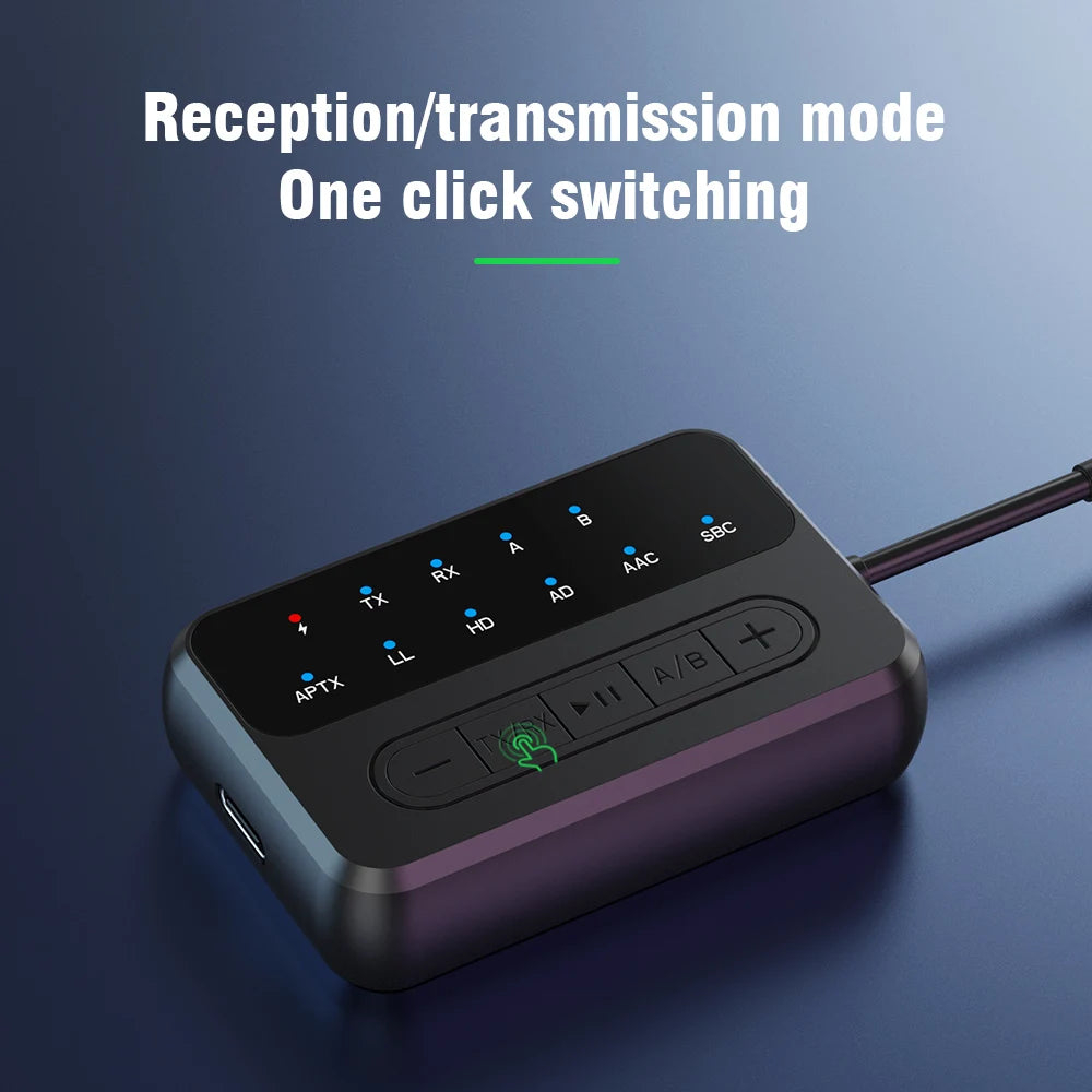 AptX Bluetooth Audio Transmitter Receiver 3.5MM AUX AptX-Adaptive AD/HD/LL AAC HiFi Multipoint Wireless Adapter For TV PC Car Oasis Select