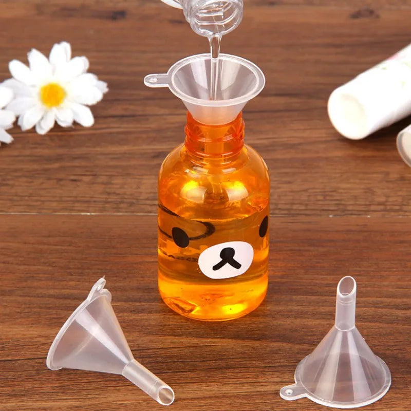 10Pcs Mini Funnel Filling Empty Bottle Packing Tool For Travel Plastic Mini Small Funnels For Perfume Liquid Essential Oasis Select