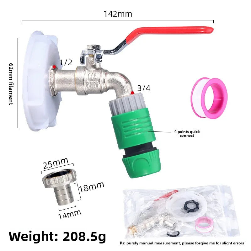1/2 Inch Brass Garden Irrigation Faucet Water Tap Single Outlet Valve for IBC Tank Antifreeze Outdoor Balcony Garden Accessories Oasis Select D