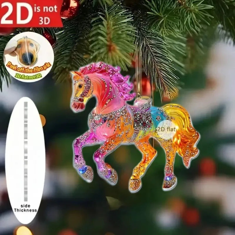 Golden Acrylic Horse Keychain Pendant – Car & Bag Charm Gift