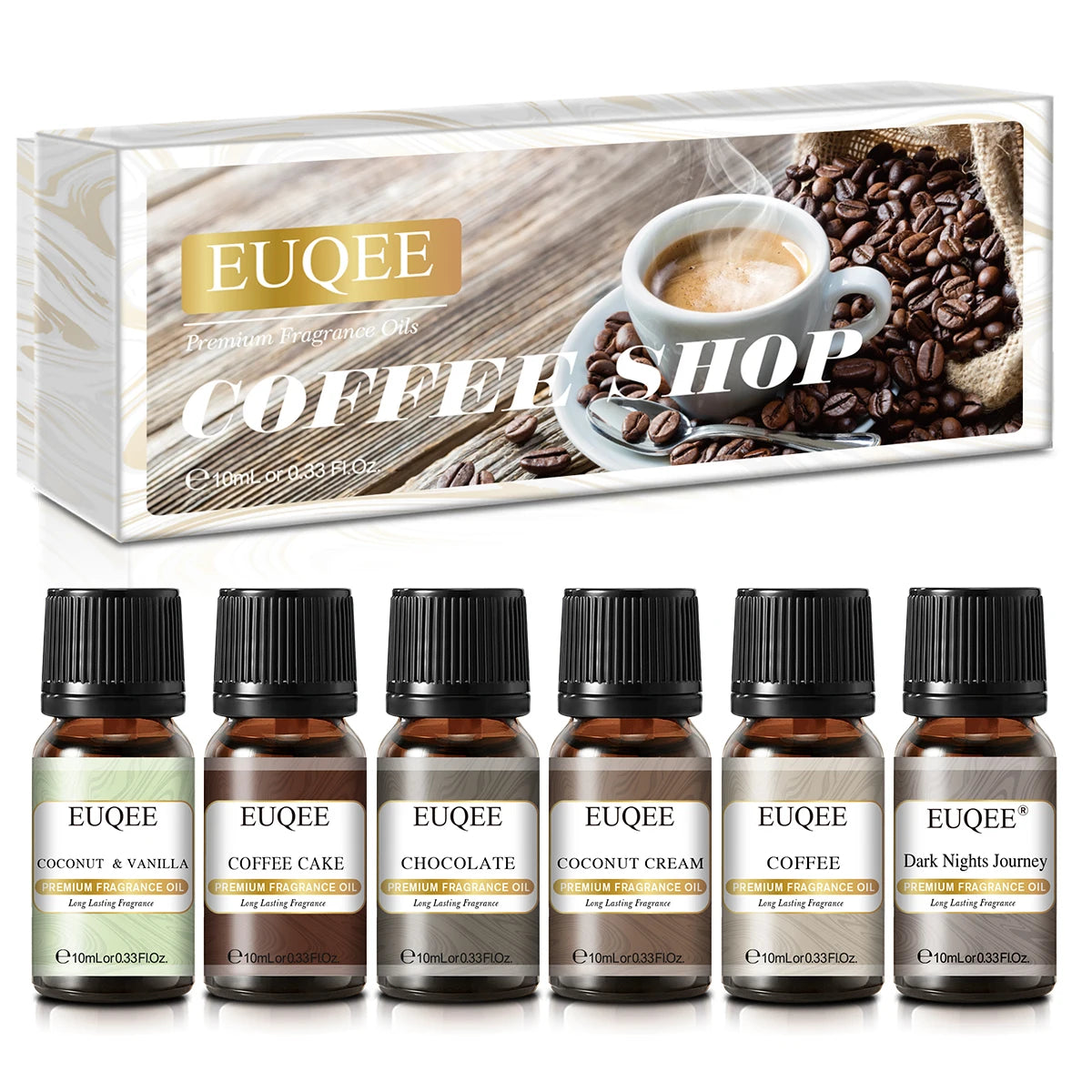 EUQEE 6-Piece Fragrance Oil Set – Reed Diffuser & Candle Making