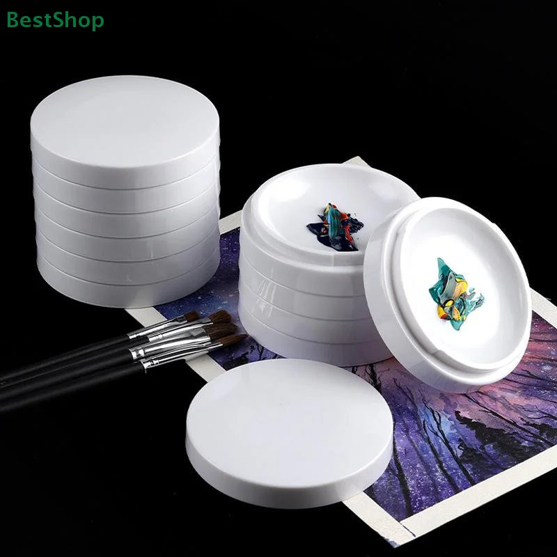 5-Layer Faux Ceramic Paint Palette with Lid | Mixing Dish Set