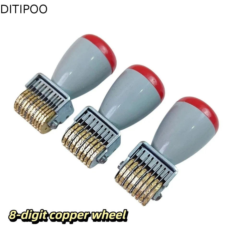 8 Digit Adjustable Number Stamp Rotatable Copper Digital Wheels Adjustment Pin Date Stamp Solid Metal Stamp Head 10 Digit Oasis Select