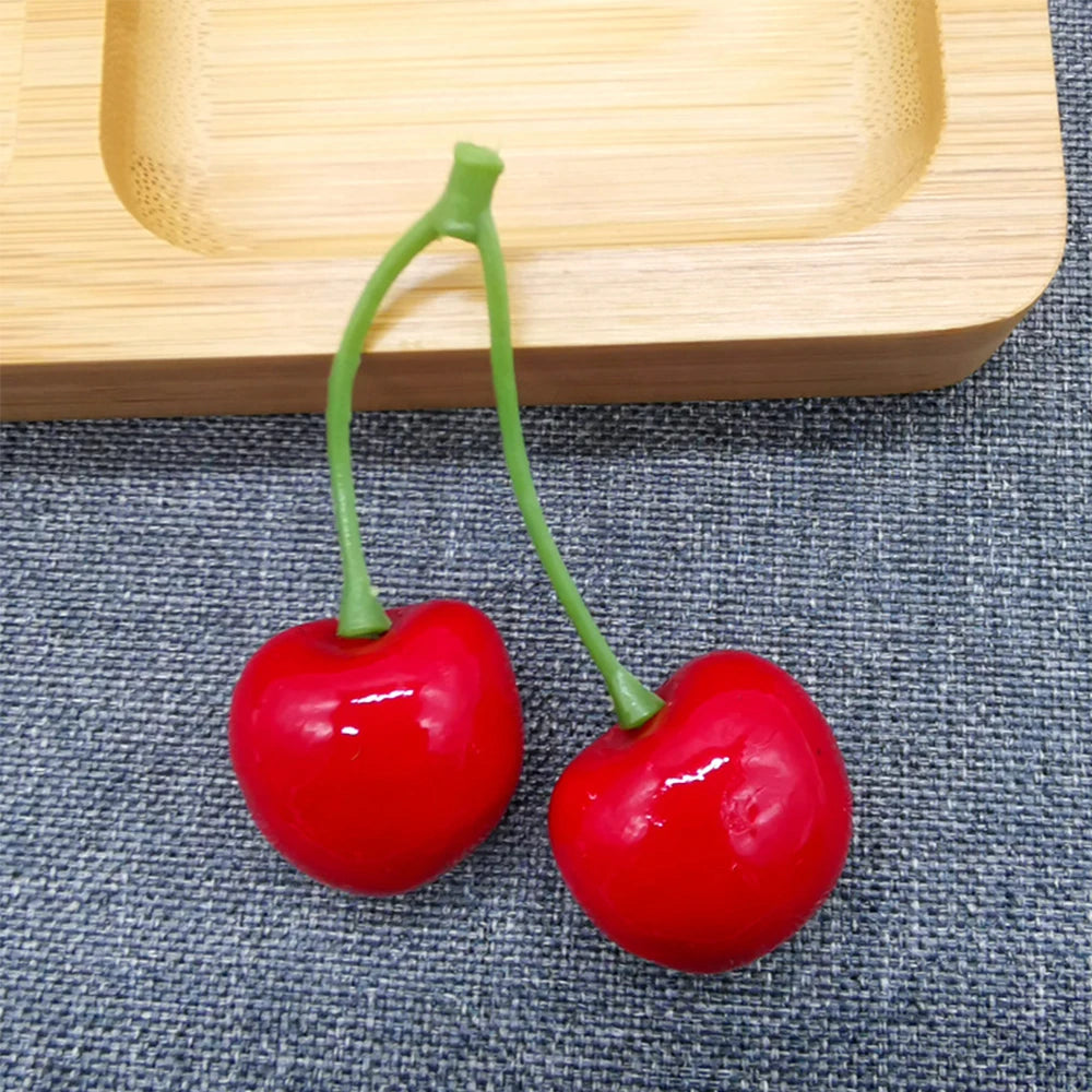3-12 Pairs Artificial Cherry Christmas Simulation Cherry Decorations, Photography Props, Store Displays, Fake Fruit Models Oasis Select