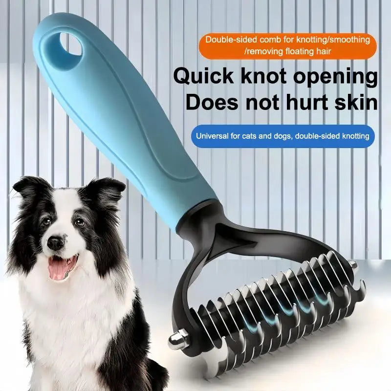 Professional Pet Deshedding Brush 2 Sided Dematting Dog And Cat Hair Remover Grooming Shedding Supplie Oasis Select
