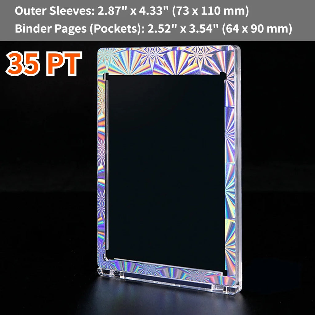 1/3/5 Pcs 35pt Magnetic Card Holders – Ultra-Thick Hard Case for MTG, YGO & Sports Cards, Scratch-Resistant Display Oasis Select Silver 3pcs