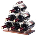 Creative red wine rack ornament Solid wood wine rack upside down red wine glass rack Home living room European wine cabinet Oasis Select Six bottles gold